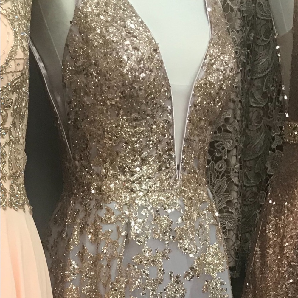 Ball gown gold long dress